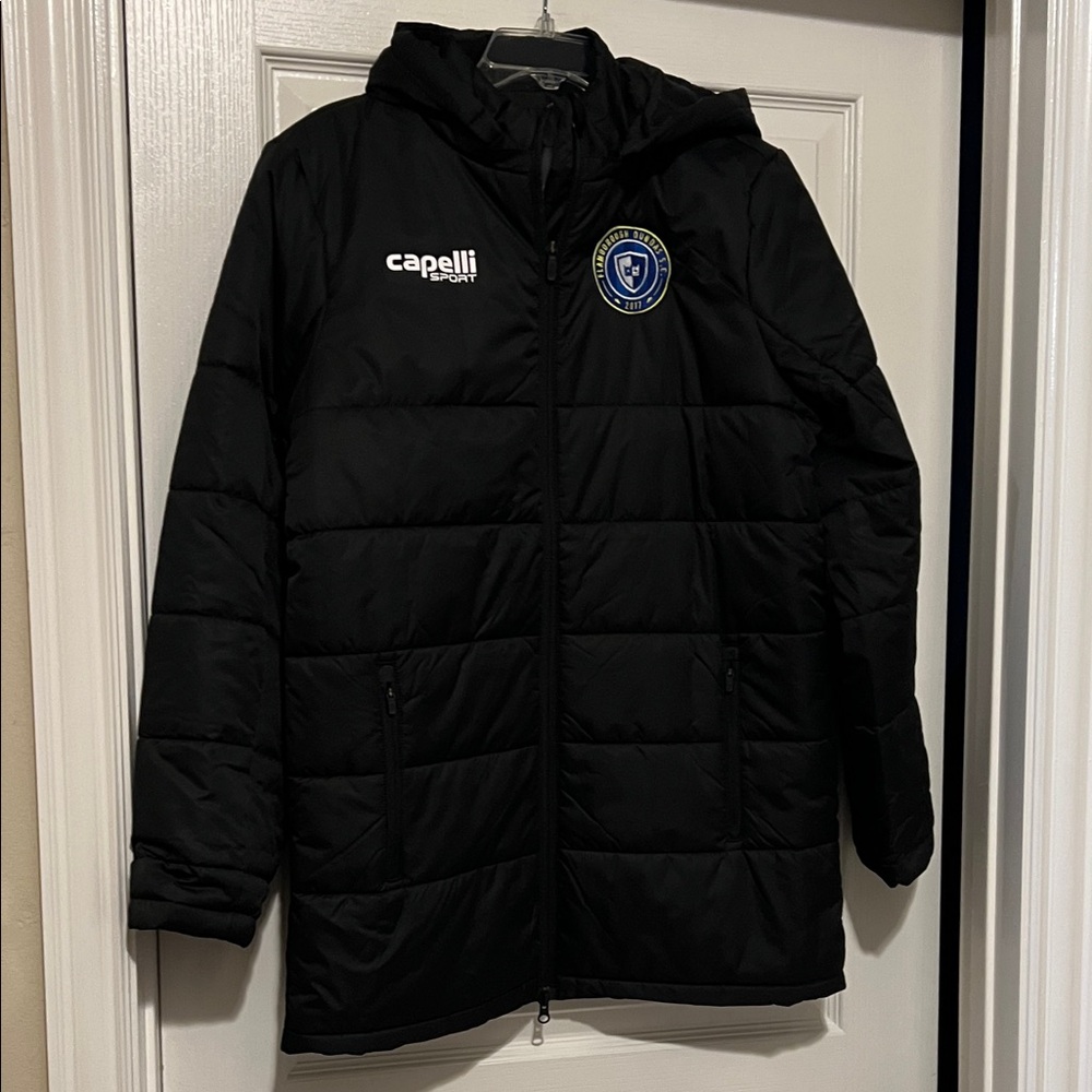 NWT Capelli Sport Youth Basic Stadium Jacket with Flamborough Dundas S.C Patch